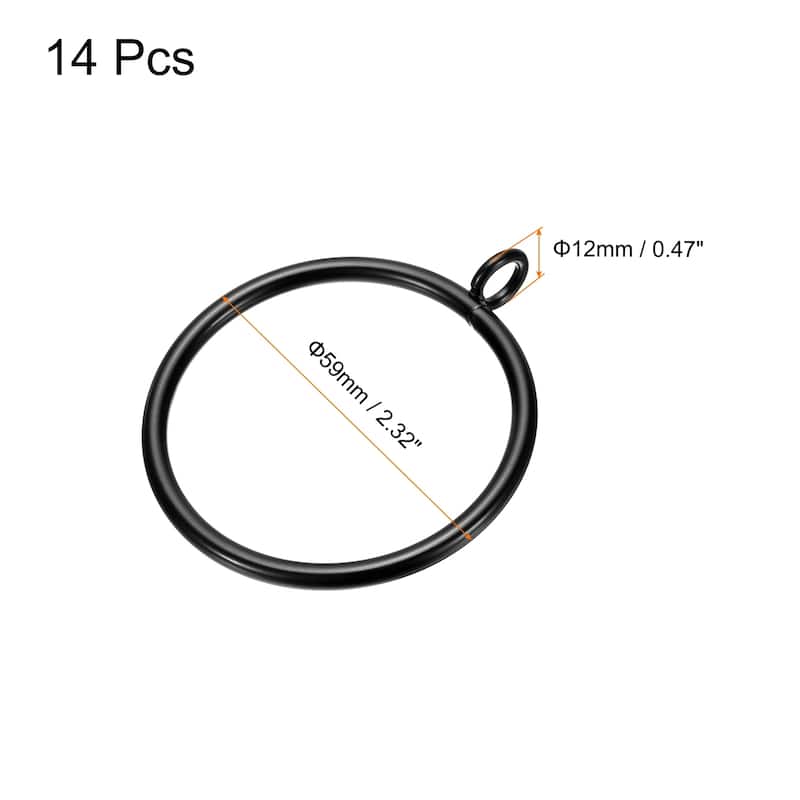 14 PCS Curtain Rod Rings with Eyelets Rings