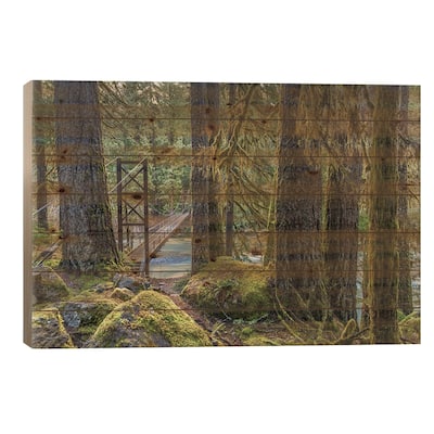 USA, Washington State, Olympic National Park. Bridge Across North Fork Skokomish River. Print On Wood by Jaynes Gallery