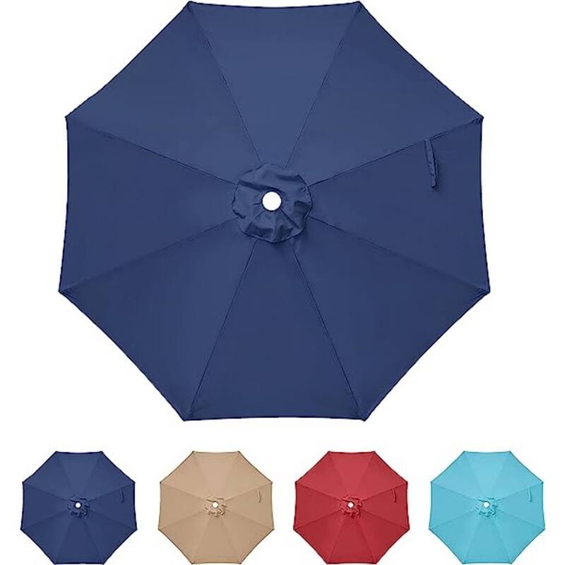 9ft.Patio Umbrella Replacement Canopy, Outdoor Table & Market & Yard Umbrella Replacement Top Cover (No stand and base) - Dark Blue