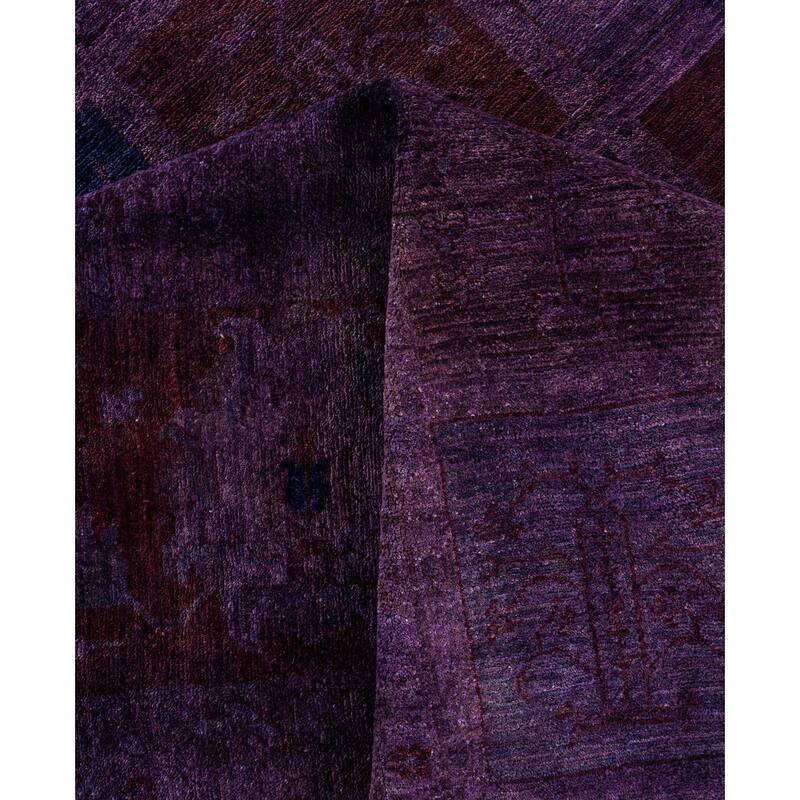 Overdyed One-of-a-Kind Hand-Knotted Area Rug - Purple - 12' 0" x 17' 5"