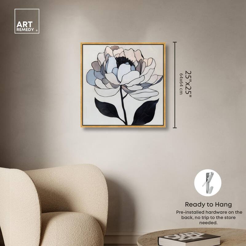 Gray Scale Flower II Canvas by Art Remedy
