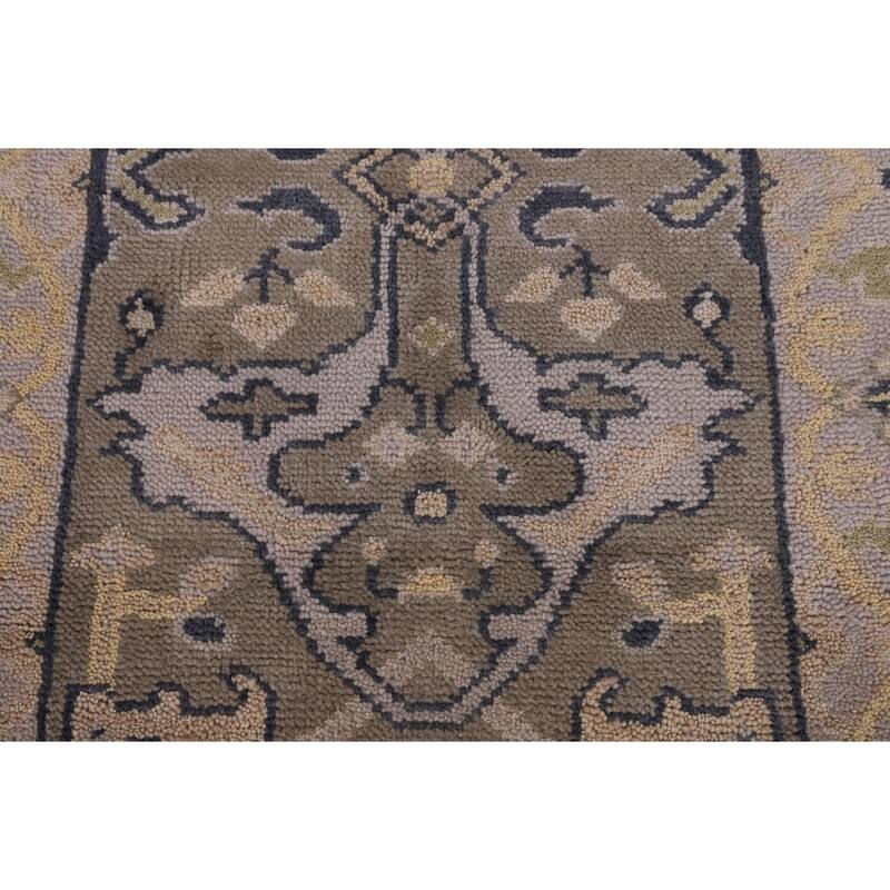 Transitional Oushak Oriental Runner Rug Hand-Knotted Wool Carpet - 2'7" x 9'9"