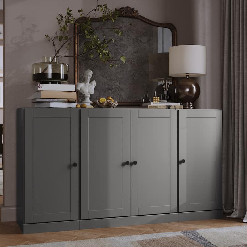 Palace Imports 100% Solid Wood 65" Sideboard with Shaker Doors, 2-Drawers & Adjustable Shelves