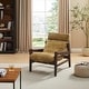 preview thumbnail 3 of 14, Art Leon Genuine Leather and Ash Wood Lounge Chair Light Brown