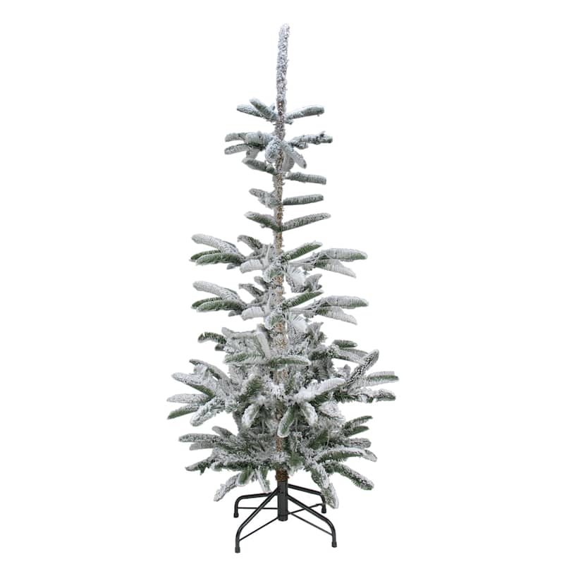 Real Touch™️ Slim Flocked Nordmann Fir Artificial Christmas Tree - Unlit - 7.5' - 7.5 Foot