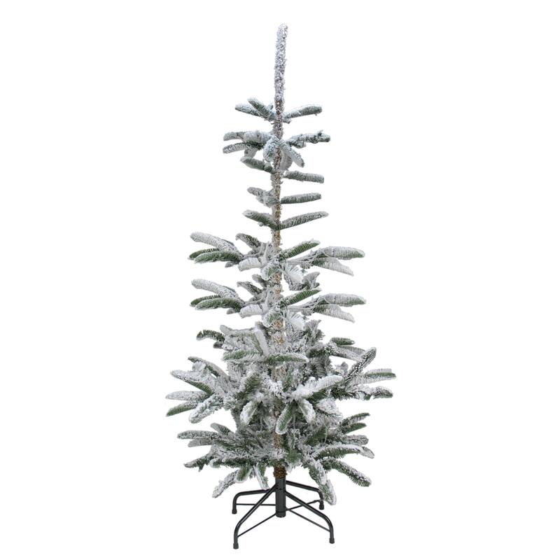 Real Touch™️ Slim Flocked Nordmann Fir Artificial Christmas Tree - Unlit - 9' - 9 Foot
