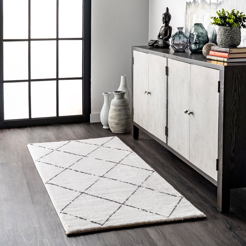 Nuloom Armitra Moroccan Lattice Shag Area Rug