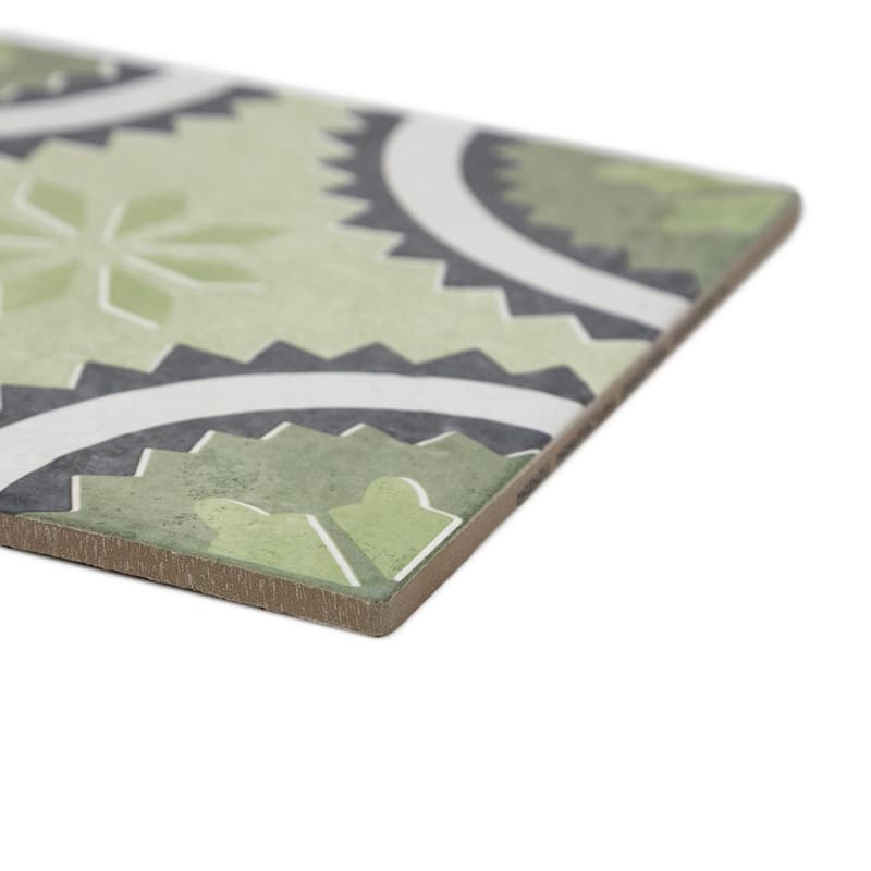Verity Poppy 8x8 Matte Porcelain Encaustic Tile - Floor, Wall, Backsplash