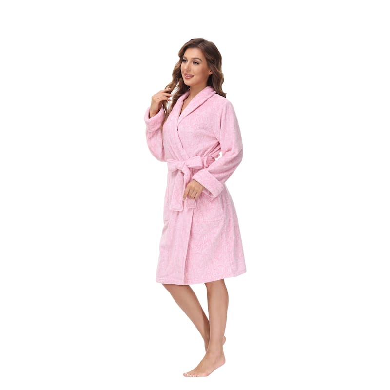 INK+IVY Women's Printed Plush Bathrobe