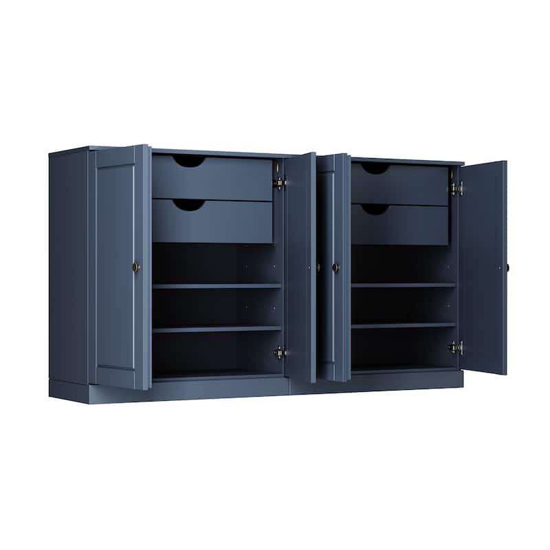 Palace Imports 100% Solid Wood 64" Sideboard with Solid Doors, 4-Drawers and Adjustable Shelves