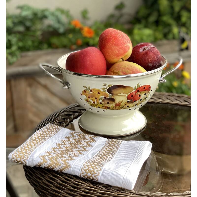 STP Goods 2.6 Qt Enameled High Quality Versatile Colander - 2.6Qt