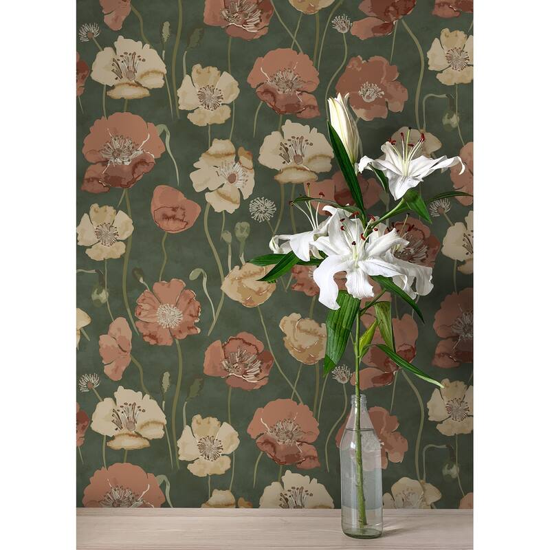 NuWallpaper Adelia Moss Peel and Stick Wallpaper