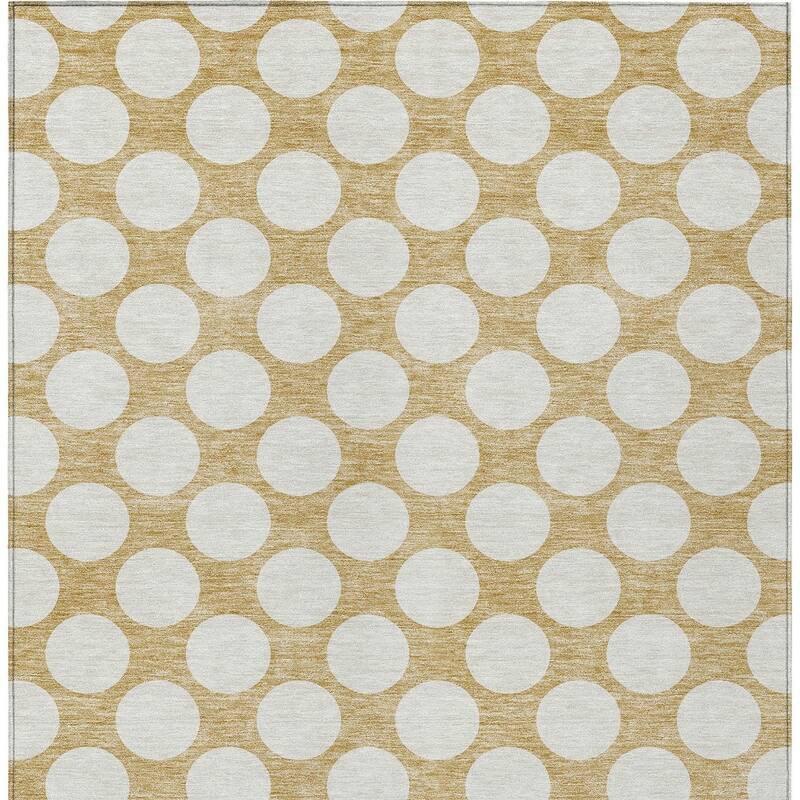 HomeRoots Polka Dot Transitional Rectangle Outdoor Rug