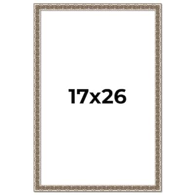 17x26 Frame Silver Versailles Ornate Solid Wood Picture Frame | 1 Inch