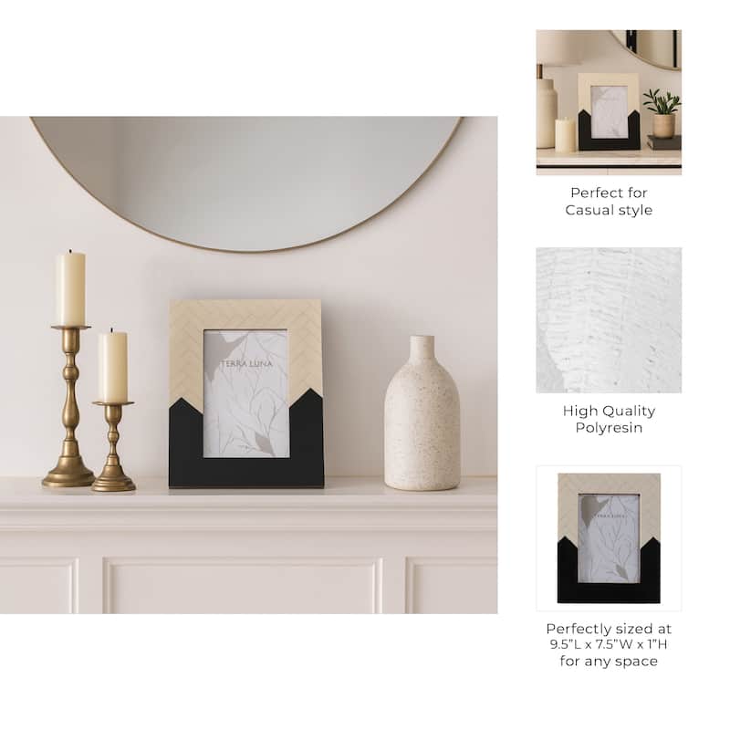 Resin Picture Frame Geometric Contrast Design and Two-Tone Styling