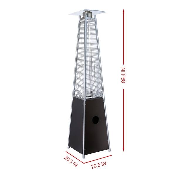 Square Glass Tube Pyramid Outdoor 40000BUT Pyramid Patio Heater Bed