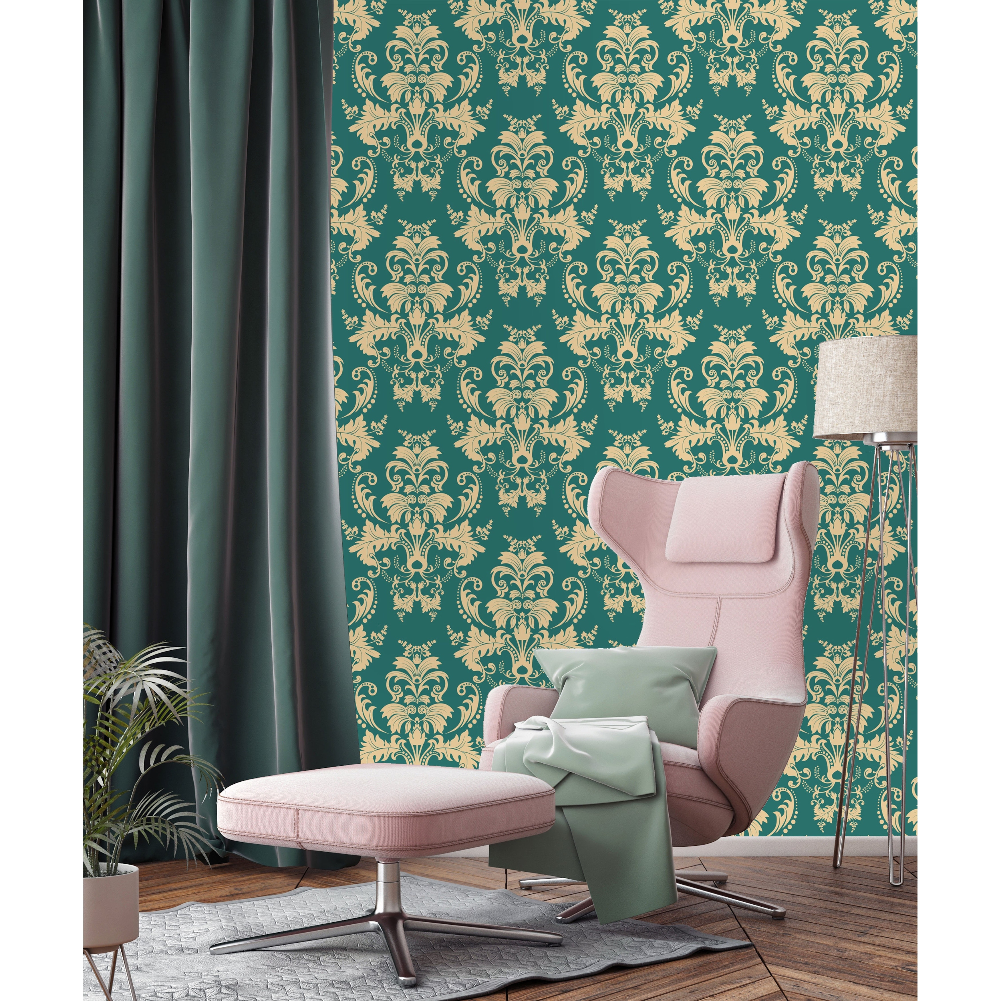 Teal Damask Pattern Peel And Stick Wallpaper Shop damask wallpaper at chairish, the design lover's marketplace for the best vintage and used furniture, decor and art. teal damask pattern peel and stick wallpaper