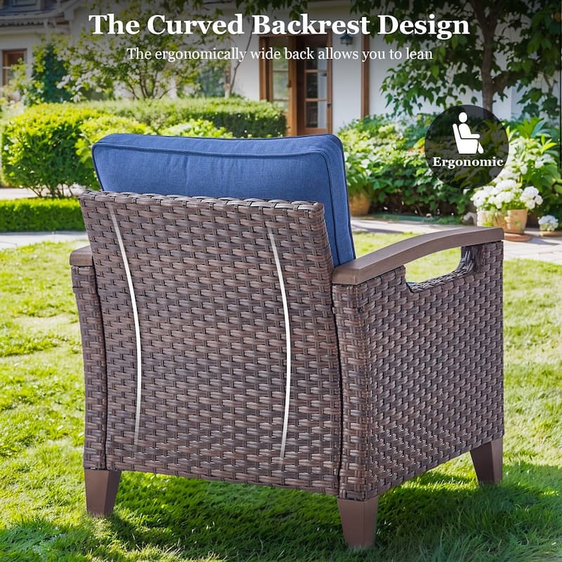 High Back Outdoor Patio Chairs Set of 2