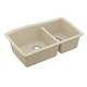 preview thumbnail 50 of 63, Karran Undermount Quartz 33 in. Double Bowl 60/40 Kitchen Sink with Bottom Grids and Strainers
