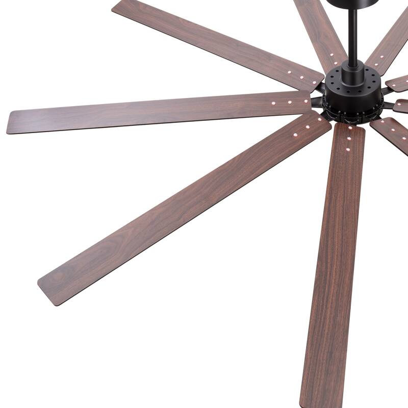 Large 84" Black Ceiling Fan No Light with Remote(9 Reversible Blades)
