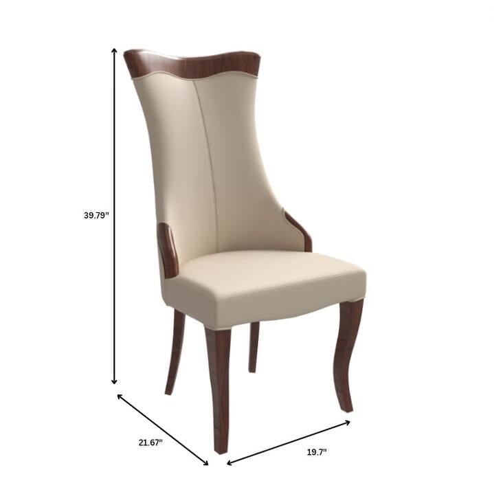 Dining Chair with Leather/Velvet Seat in Rubberwood Novara Series by LeisureMod