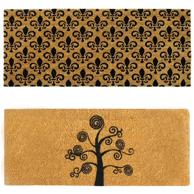 Rubber-Cal Country "Oversized" Front Door Mat Kit - 24" x 57" - 2 Door Mats - Brown