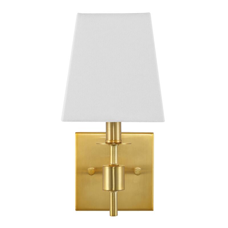 SAFAVIEH Lighting Bara 7-inch Fabric Shade Wall Sconce with Bulbs (Set of 2) - 7.3 In. W x 5.5 In. D x 11.3 In. H - 7Wx6Dx11H