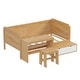 preview thumbnail 15 of 16, Wooden Twin Size Daybed with Storage Shelves and Lockers, Multi-functional Bed with Study Desk and Matching Stool, White