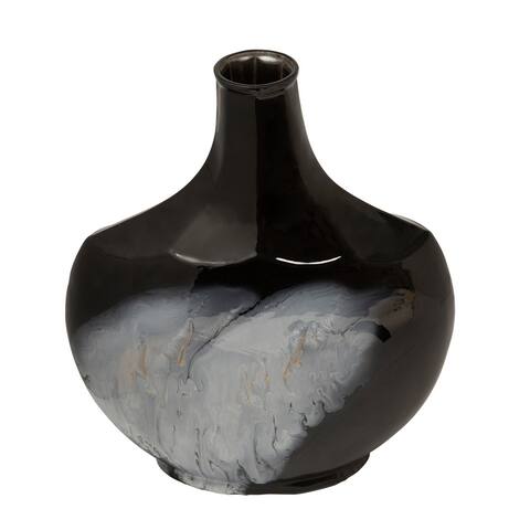 15"H Glass Vase, Black