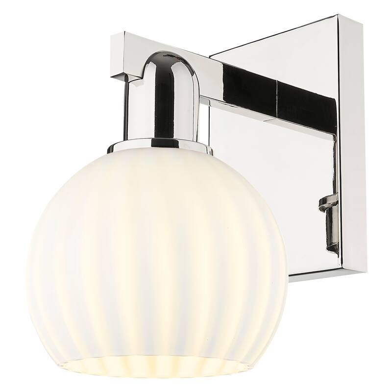 Innovations Lighting Endless Possibilities Arcadia - White Venetian - 1 Light 6" Sconce - Polished Nickel