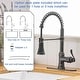 preview thumbnail 35 of 36, Single Handle Kitchen Sink Faucet With Pull Down Sprayer Commercial Kitchen Faucet One Hole Spring High Arc Gooseneck Bar Faucet