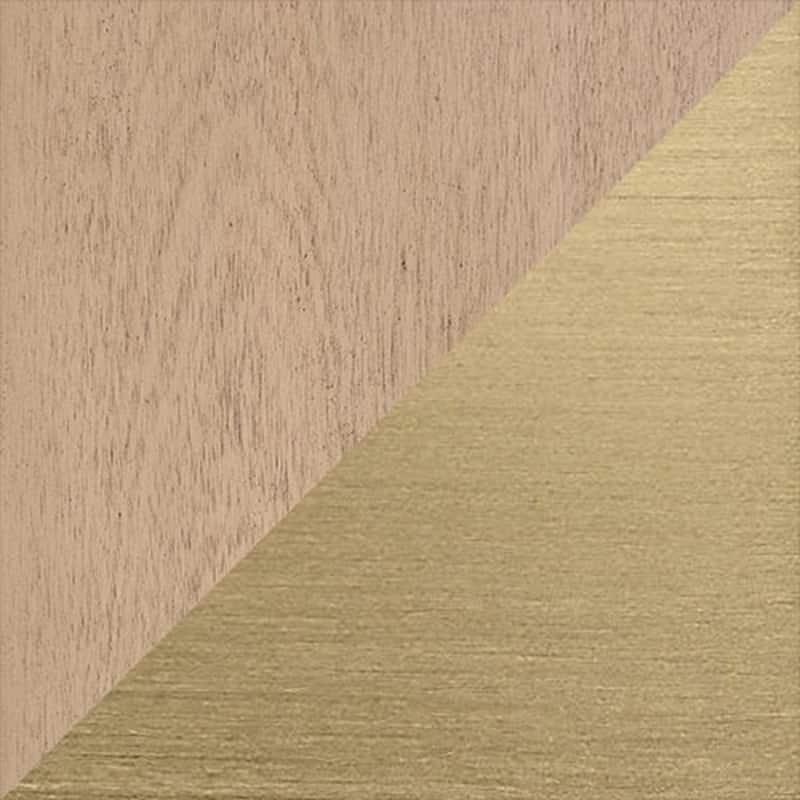 OVE Xander Bathroom Vanity with White Engineered Stone Top - 48" - Sahara Birch with Brushed Gold Hardware