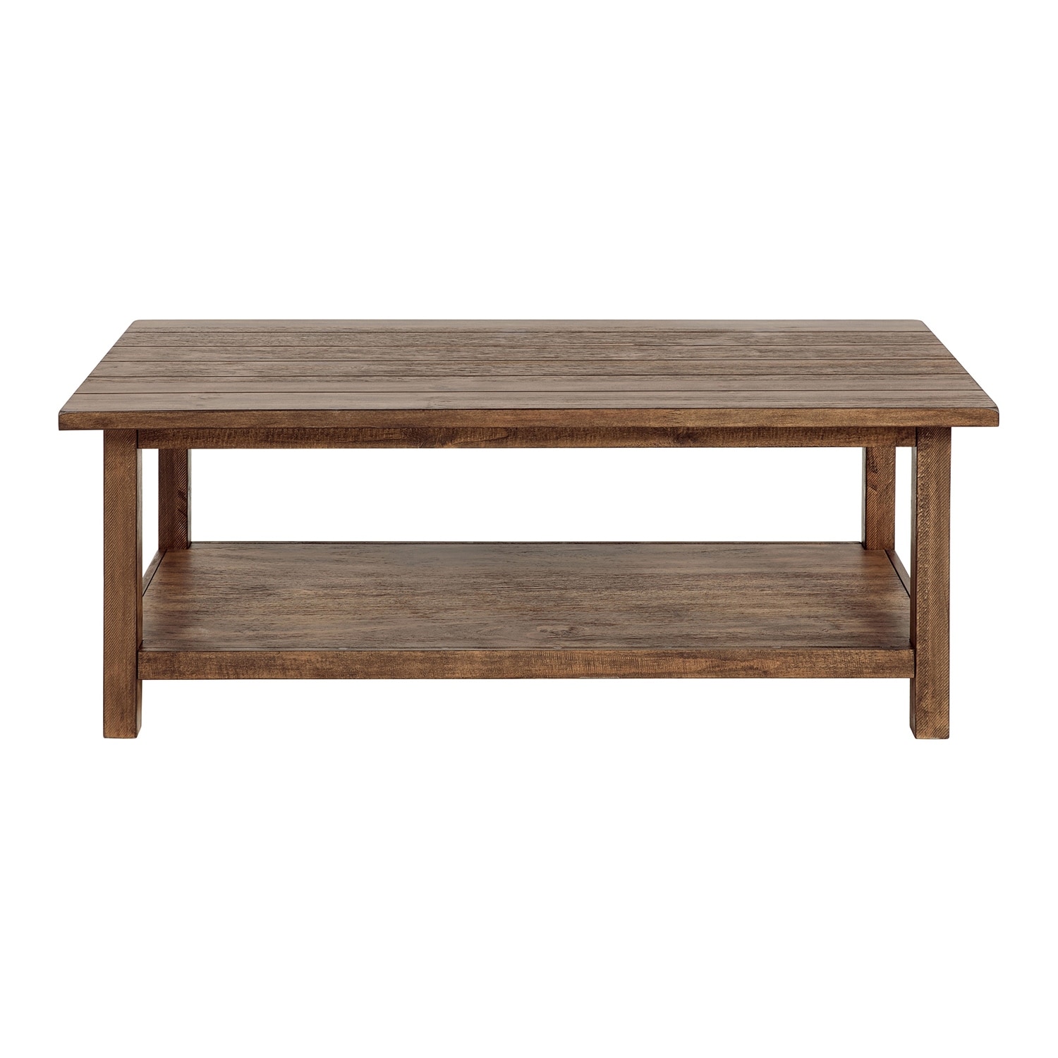 Wooden Coffee Table with Open Bottom Shelf