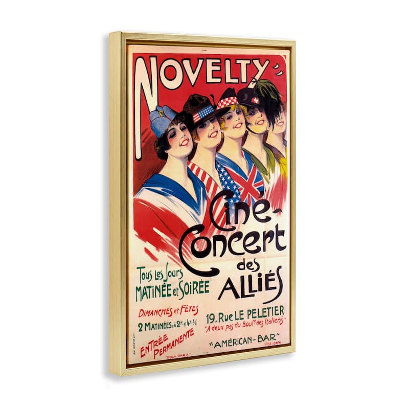 Stupell Vintage Novelty Concert Framed Floater Canvas Wall Art Design By Marcus Jules