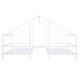 preview thumbnail 5 of 16, Metal Double Twin House Beds with Built-in Table, White