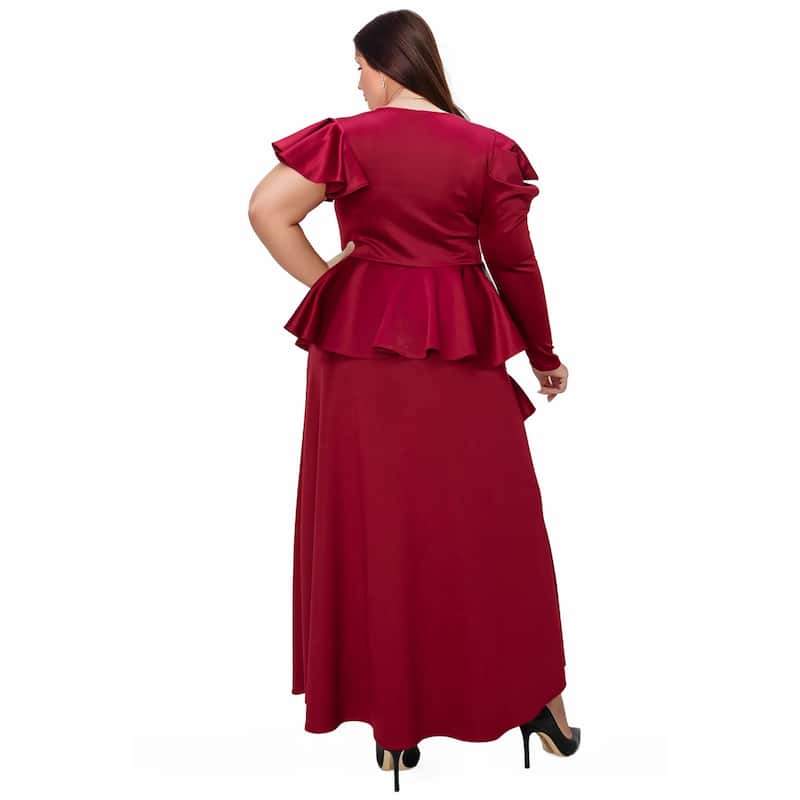 L I V D Plus Size Vivienne Ruffled Maxi Dress