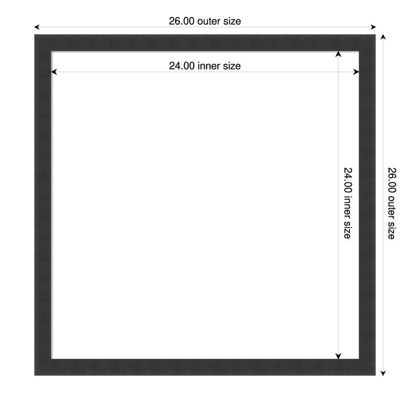 Amanti Art Mezzanotte Black Framed Dry Erase Magnetic Board - 26 x 26 in