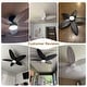 preview thumbnail 2 of 26, 42 Inches Flush Mount Ceiling Fan with Light and Palm Leaf ,3CCT Dimmable LED Integrated,for Indoor and Outdoor - 42 Inches
