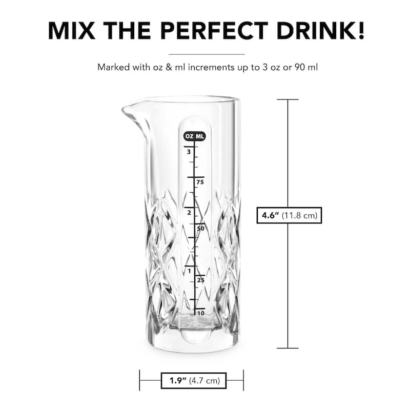 Final Touch Glass Yarai Measuring Jigger for Liquor - 3.4 Oz