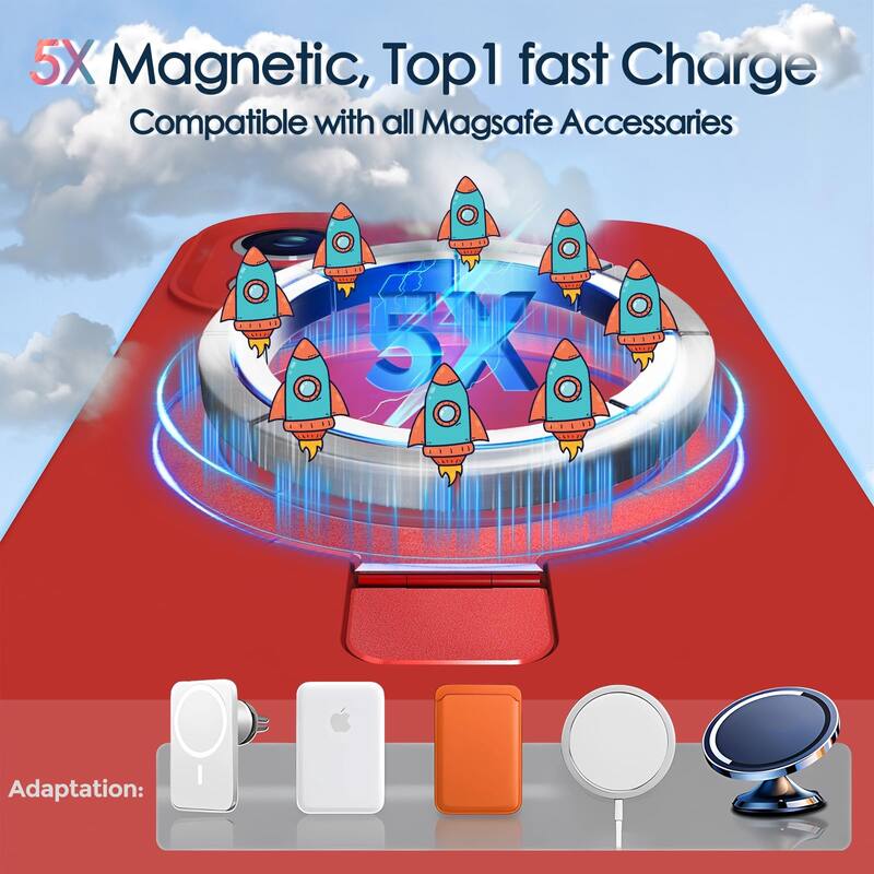 iPhone 16 Case, Liquid Silicone, Moisturizing Factor, Extreme Soft Slim Phone Case with Stand Compatible with MagSafe 6.1 inch