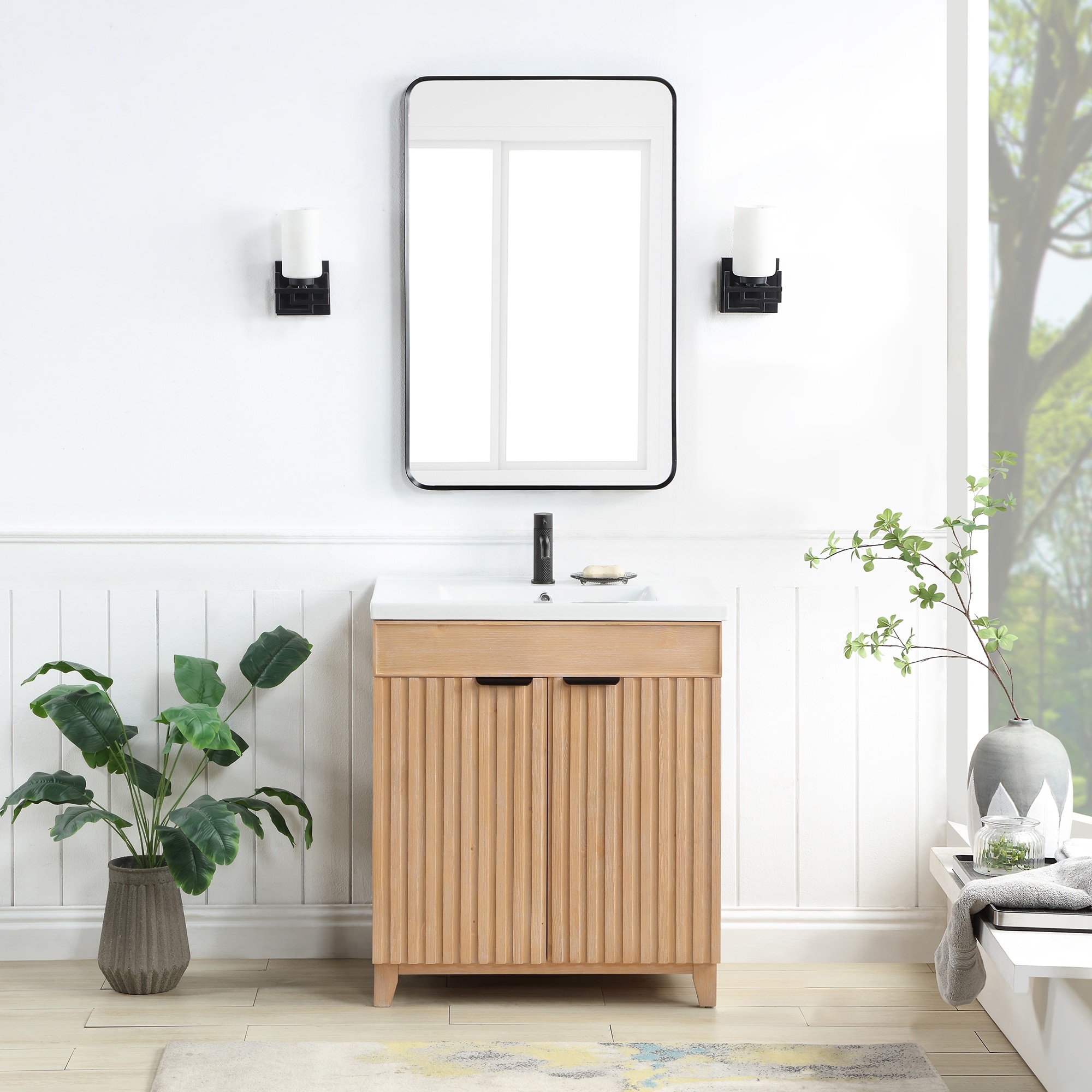 Raised Panel Oak Bathroom Cabinet - On Sale - Bed Bath & Beyond - 9184420