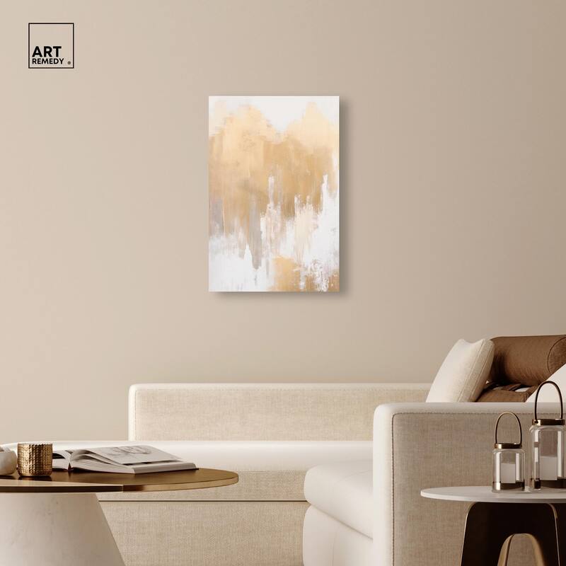 Soft Grey Glam Gold II Canvas by Art Remedy, Gallery Wrapped