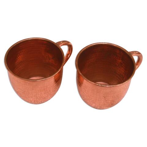 Novica Handmade Warm Glow Copper Mugs (Pair)