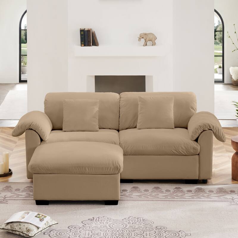 Velvet Fabric Modular Cloud Couch with Storage Seat,Free Combination