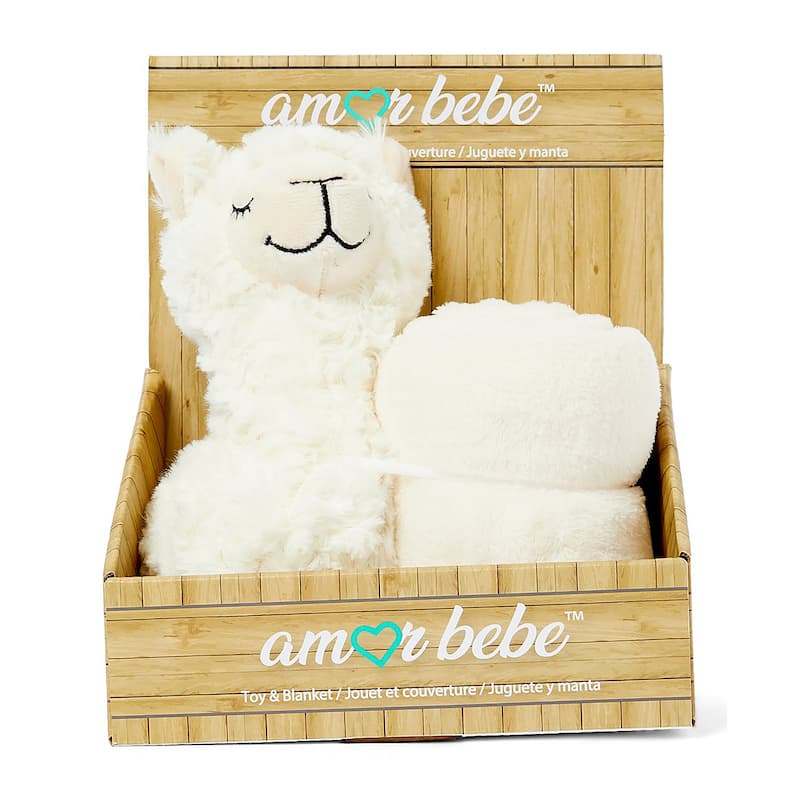 Boys and Girls Plush Gray Wolf With Blanket