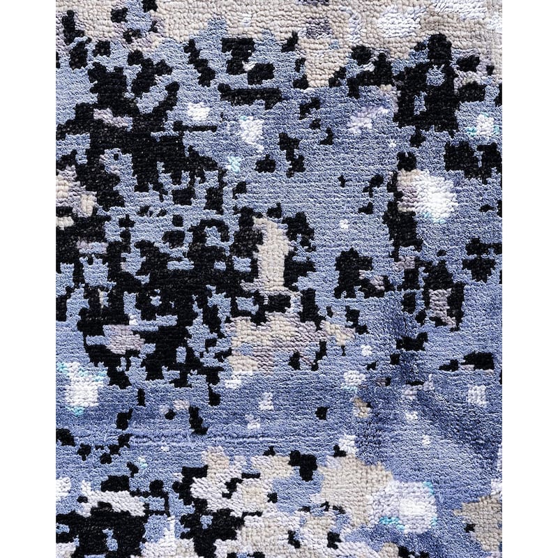 Ikat One-of-a-Kind Hand-Knotted Area Rug - Black, 8' 2" x 10' 0" - 8' 2" x 10' 0"