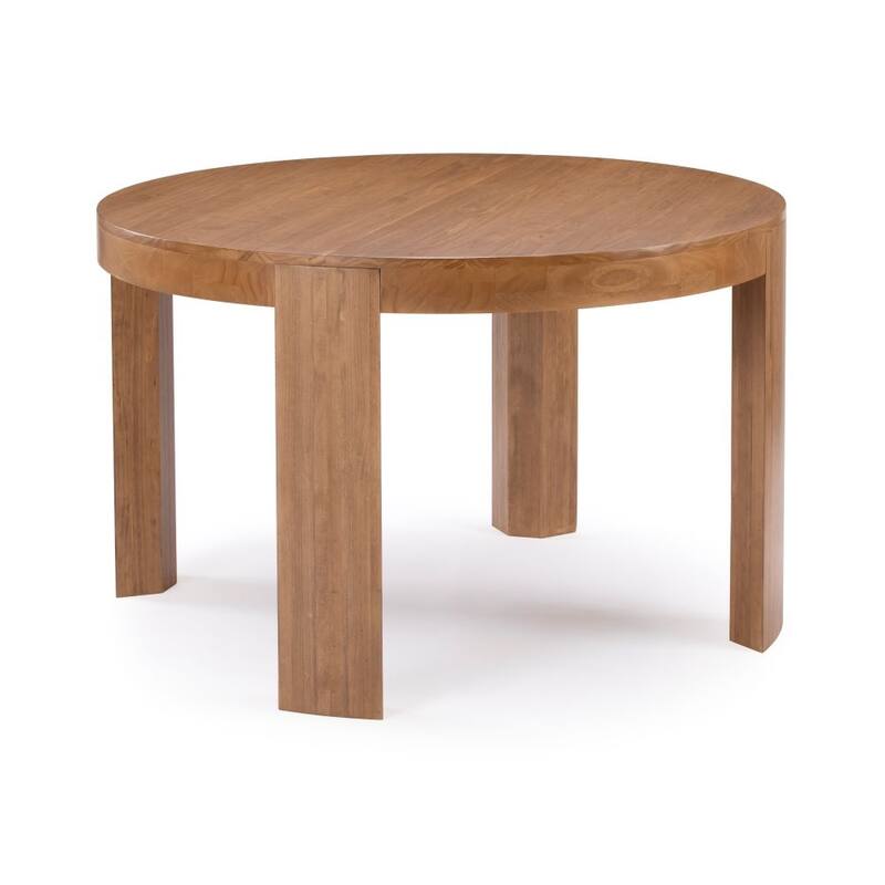 Plank and Beam Contour Solid Wood Round Dining Table - 47"