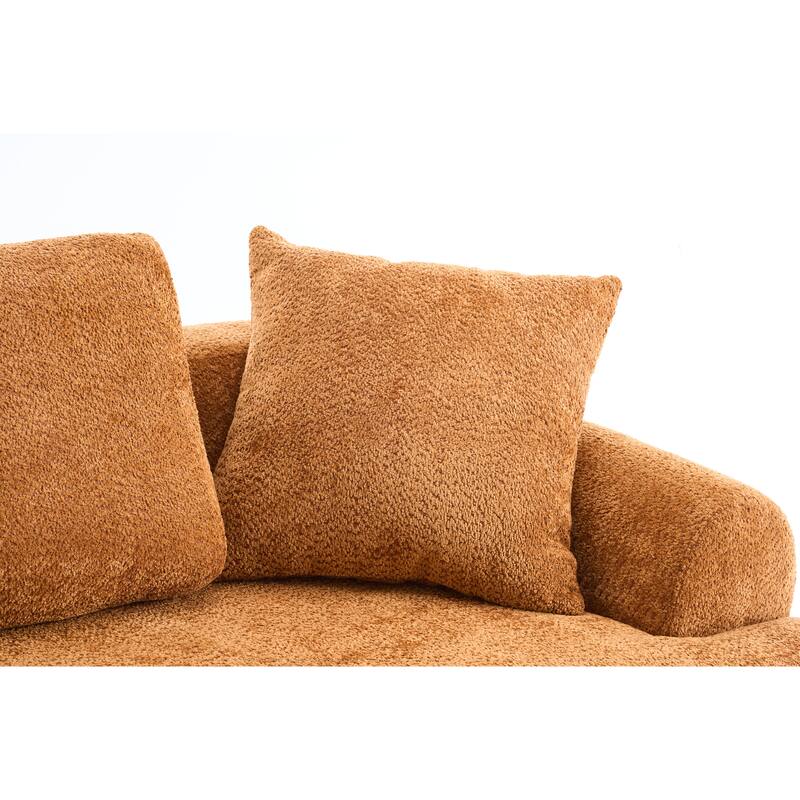 4-Seater Combined Sofa, Crochet Yarn Fabric, Full Sponge Compression Sofa,Combined Sofa With 4 Pillows