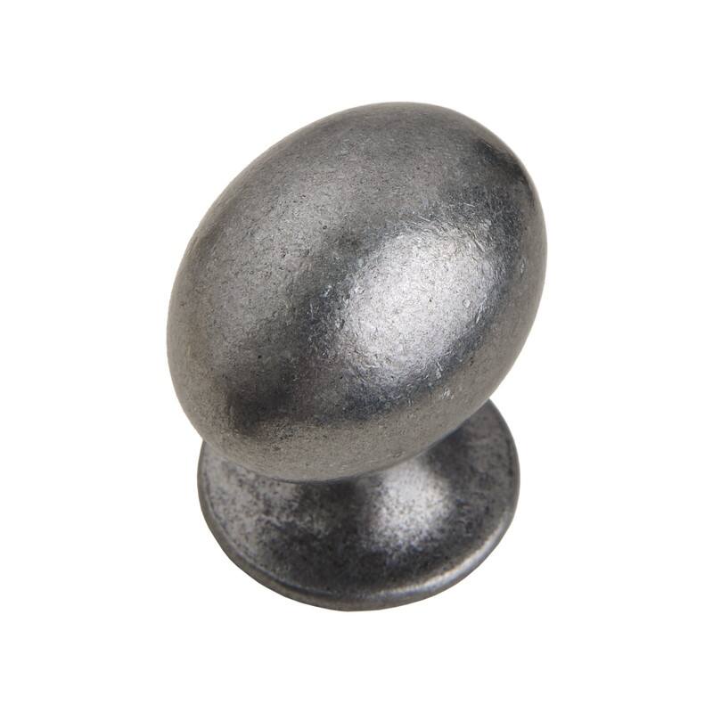 Utopia Alley Danbury Oval Cabinet Ring Pull Knob - Vintage Cabinet Hardware with Hand Finished Antique Iron, Pull Knobs 1.3"