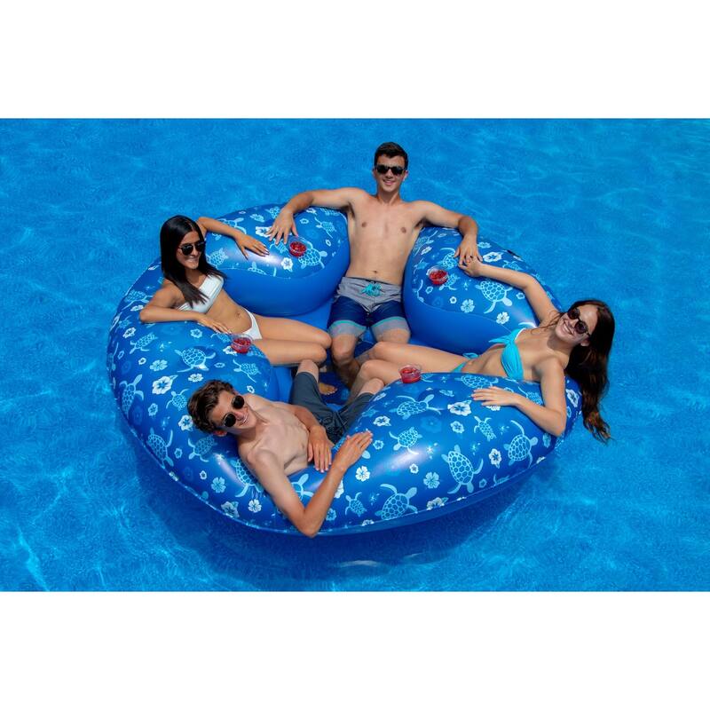 Inflatable 4 Person Tropical Pool Lounger - 85"